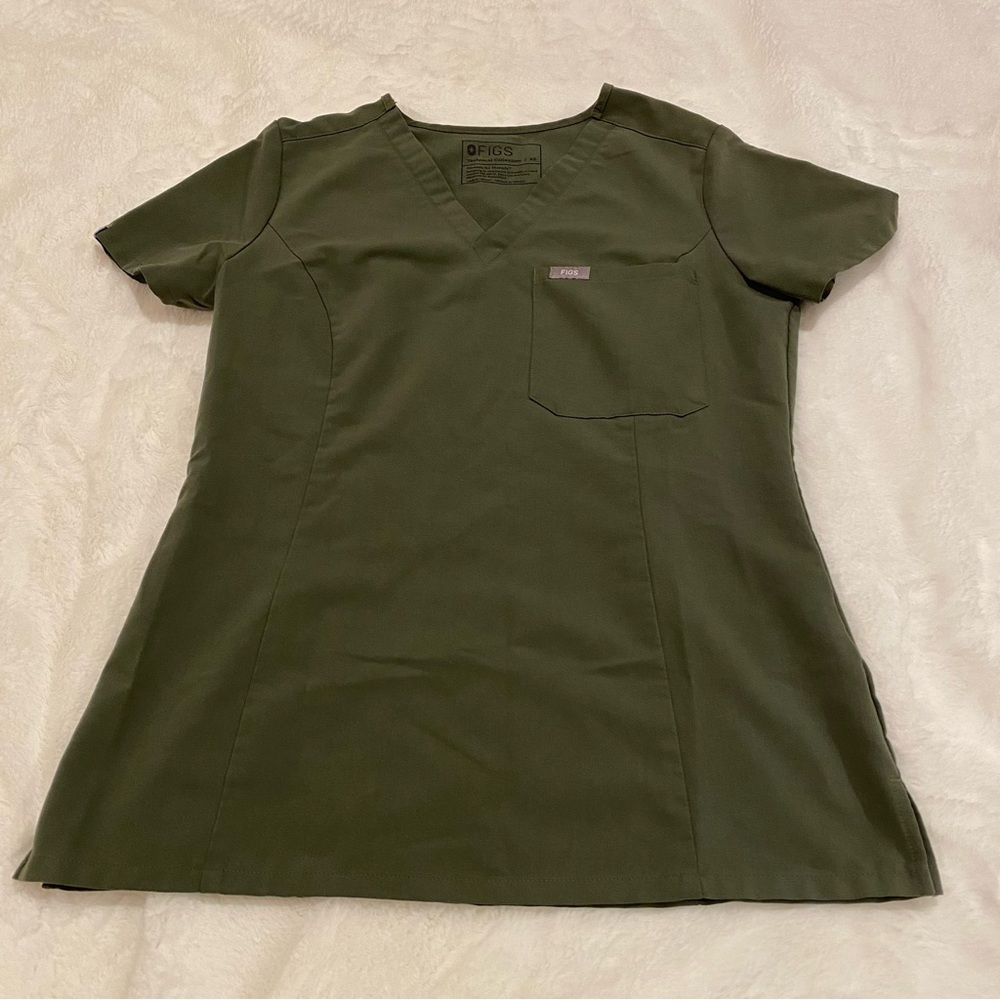 Figs Green Scrub Top